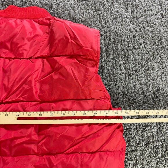 Eddie Bauer Goose Down Puffer Vest Mens Medium Red Lined Nylon Shell Sleeveless - Picture 7 of 8